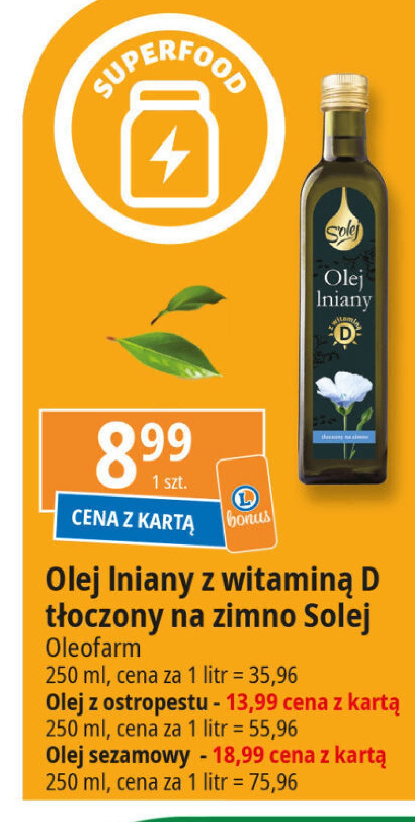 Olej z ostopestu S'olej promocja