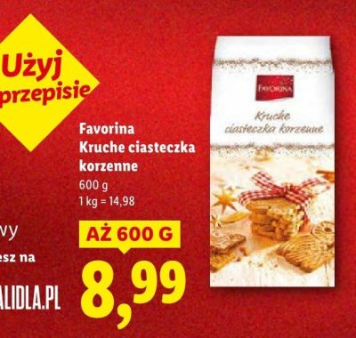 Ciasteczka korzenne Favorina Kruche ciasteczka korzenne promocja w Lidl