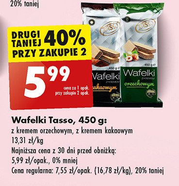 Wafelki z kremem orzechowym Tasso promocja