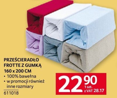Prześcieradło frotte z gumką promocja w Selgros
