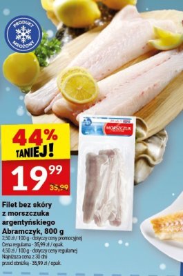 Filet bez skóry z morszczuka argentyńskiego Abramczyk, 800 g promocja w Twój Market
