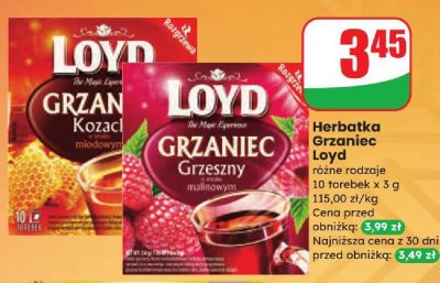 Herbatka Grzaniec Loyd różne rodzaje promocja w Dino