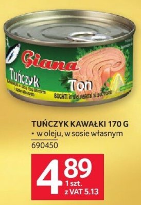 Tuńczyk kawałki Giana 170 g promocja w Selgros
