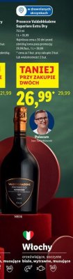 Wino musujące Prosecco Valdobbiadene Superiore Extra Dry promocja w Lidl
