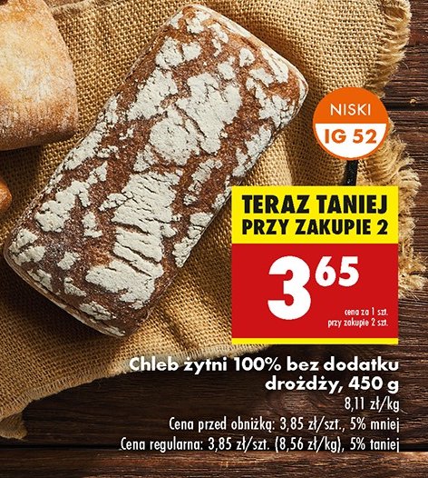 Chleb żytni bez drożdży promocja