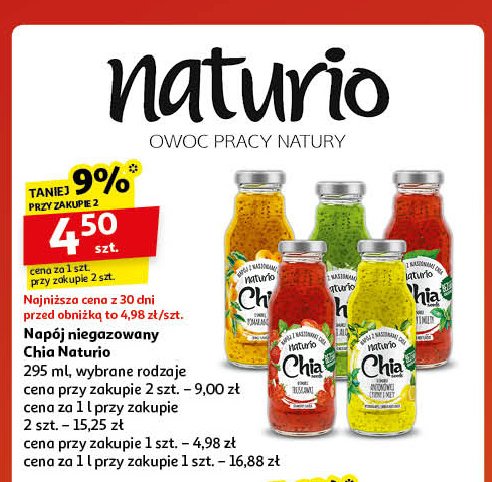 Napój chia malina mięta Naturio chia promocja