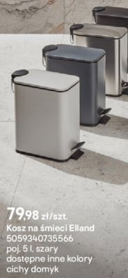 Kosz na śmieci Elland 5l szary cichy domyk promocja w Castorama