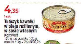 Tuńczyk kawałki w oleju M&k promocja