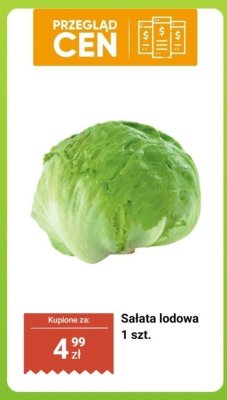 Sałata lodowa 1 szt. promocja w Biedronka