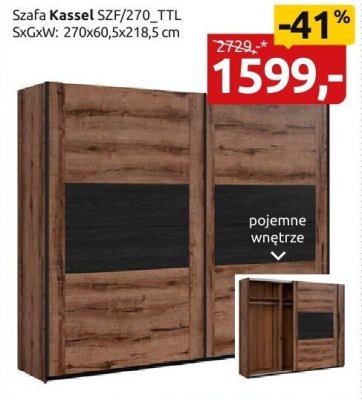 Szafa Kassel SZFZ/270_TTL promocja w Black Red White