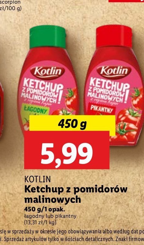 Ketchup z pomidorów malinowych Kotlin promocja