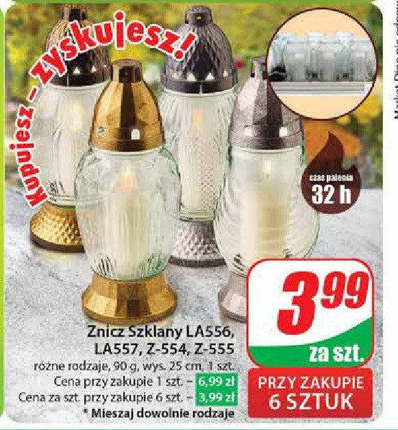 Znicz szklany la556 promocja