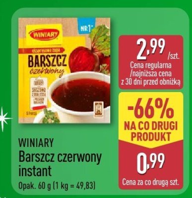 Barszcz czerwony instant  promocja w Aldi