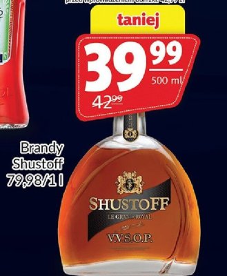 Brandy Shustoff VSOP 500ml promocja w Prim Market