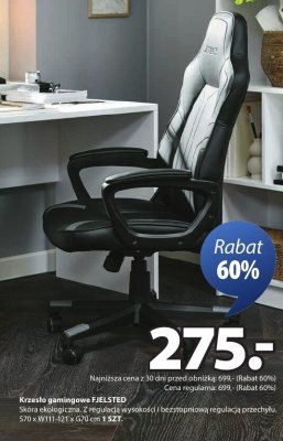 Krzesło gamingowe FJELSTED promocja w Jysk