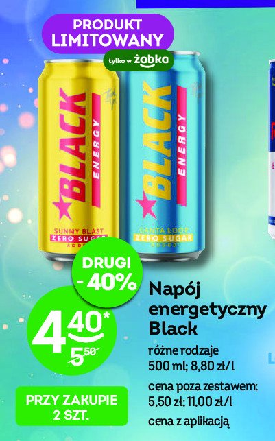 Nap贸j energetyczny sunny blast zero sugar Black energy promocja