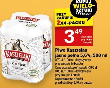 Piwo Kasztelan 4x500 ml promocja w Twój Market