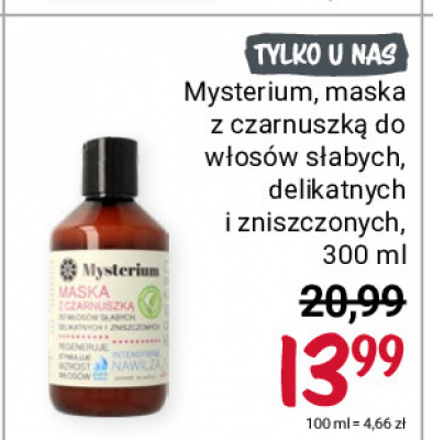 Maska do w艂os贸w s艂abych delikatnych i zniszczonych Mysterium promocja