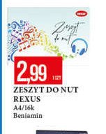 Zeszyt do nut a4 16k Rexus promocja