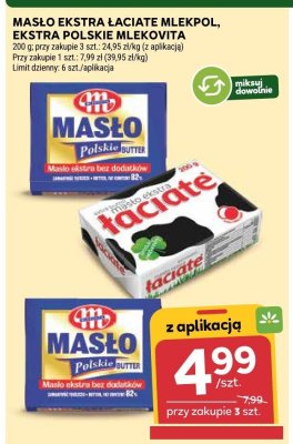 Masło Polskie Ekstra Łaciate Mlekovita promocja w Stokrotka