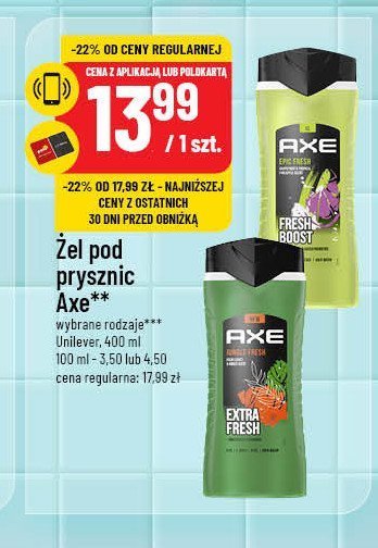 Zel pod prysznic Axe jungle fresh promocja