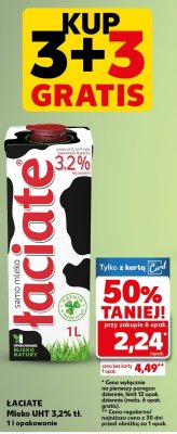 Mleko Łaciate UHT 3,2% tł. promocja w Kaufland