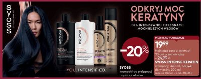 Szampony SYOSS INTENSE KERATIN 440 ml, odżywki do włosów 200 ml promocja w Super-Pharm