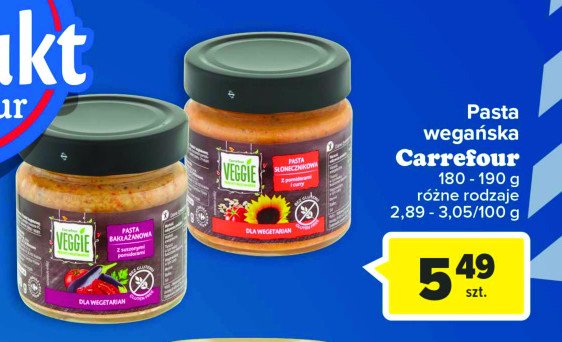 Pasta słonecznikowa z pomidorami i curry Carrefour veggie promocja