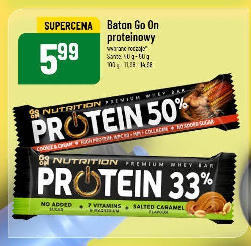 Baton proteinowy słony karmel 33% Sante go on! protein promocja