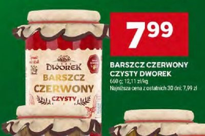 Barszcz czerwony czysty Dworek promocja w Stokrotka
