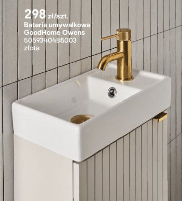 Bateria umywalkowa GoodHome Owens złota promocja w Castorama