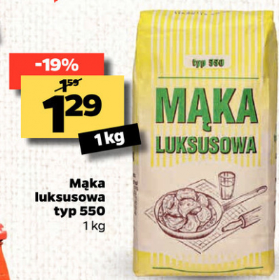 Mąka pszenna luksusowa typ 550 promocja w Dino