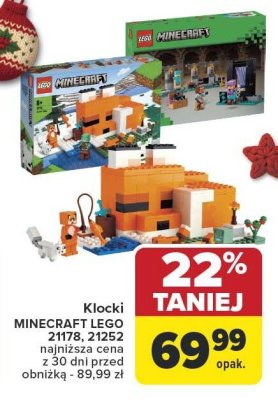 Klocki MINECRAFT LEGO 21178, 21252 promocja w Carrefour