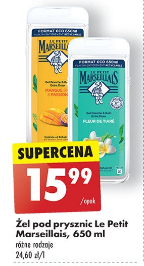 Żel pod prysznic kwiat tiare Le petit marseillais promocja w Biedronka