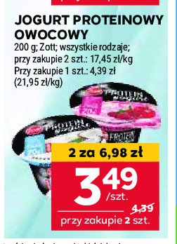 Jogurt malina i granat Zott protein promocja