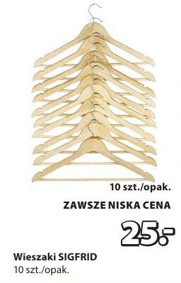 Wieszaki SIGFRID promocja w Jysk