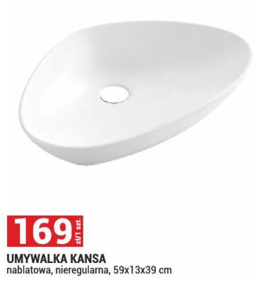 Umywalka Kansa nablatowa, nieregularna, 59x13x39 cm promocja w Merkury Market