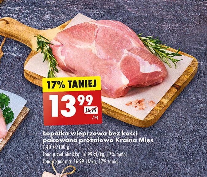 Łopatka wieprzowa bez kości Kraina mięs promocja w Biedronka