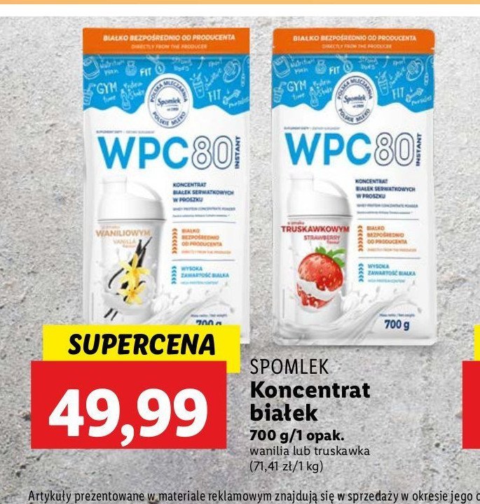 Koncentrat białek wanilia Spomlek promocja