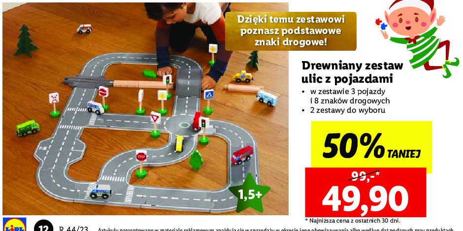 Zestaw drewniany ulic z pojazdami Playtive promocja