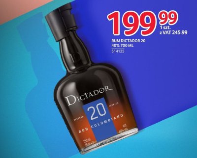 Rum Dictador 20 40% 700 ml promocja w Selgros