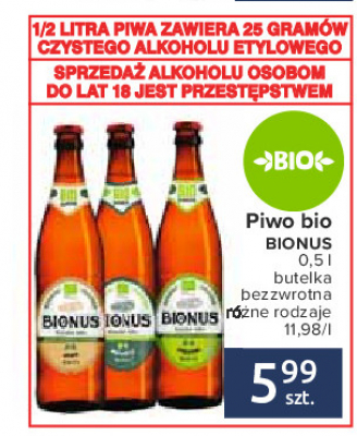 Piwo Bionus jasne promocja