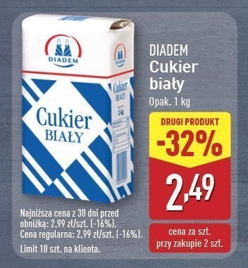 Cukier biały Diamant Diamant polska promocja w Aldi