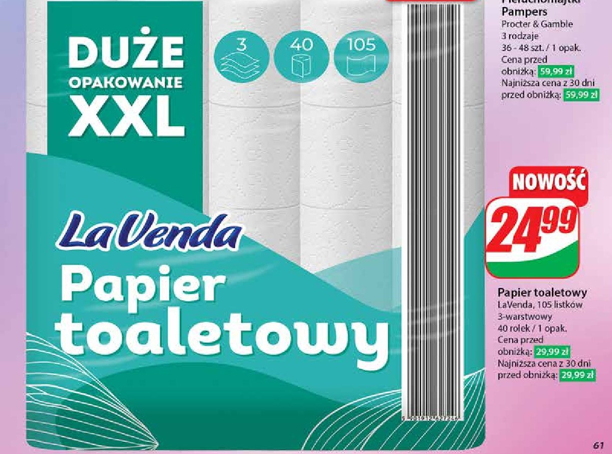 Papier toaletowy Lavenda promocja w Dino