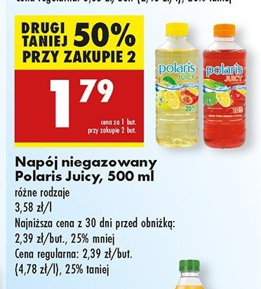 Napój jabłko-cytryna-limonka Polaris juicy promocja w Biedronka