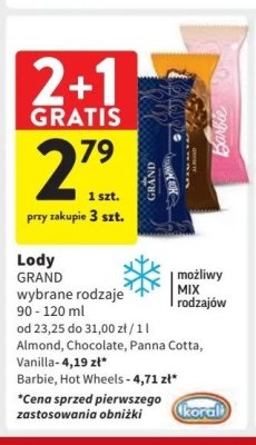 Lód almond Koral grand promocja