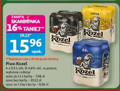 Piwo Kozel 0.5l promocja w Auchan