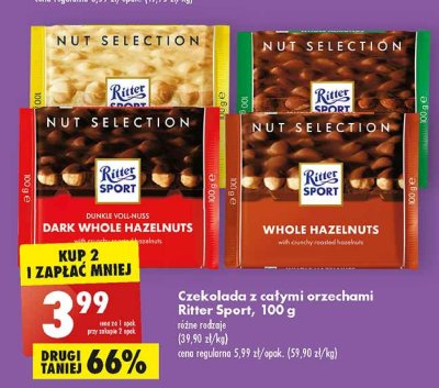 Czekolada mleczna whole hazelnuts Ritter sport promocja