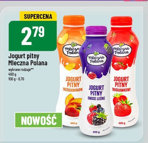 Jogurt pitny truskawkowy Mleczna polana promocja