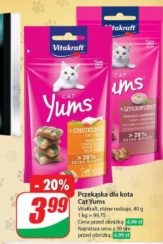 Przysmak z wątróbką VITAKRAFT CAT YUMS promocja